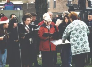 The St. Bridgets Choir, seen performing at Memorial Park in downtown Maynard, is just one of the many quality performers WAVM recruited for the Telethon.